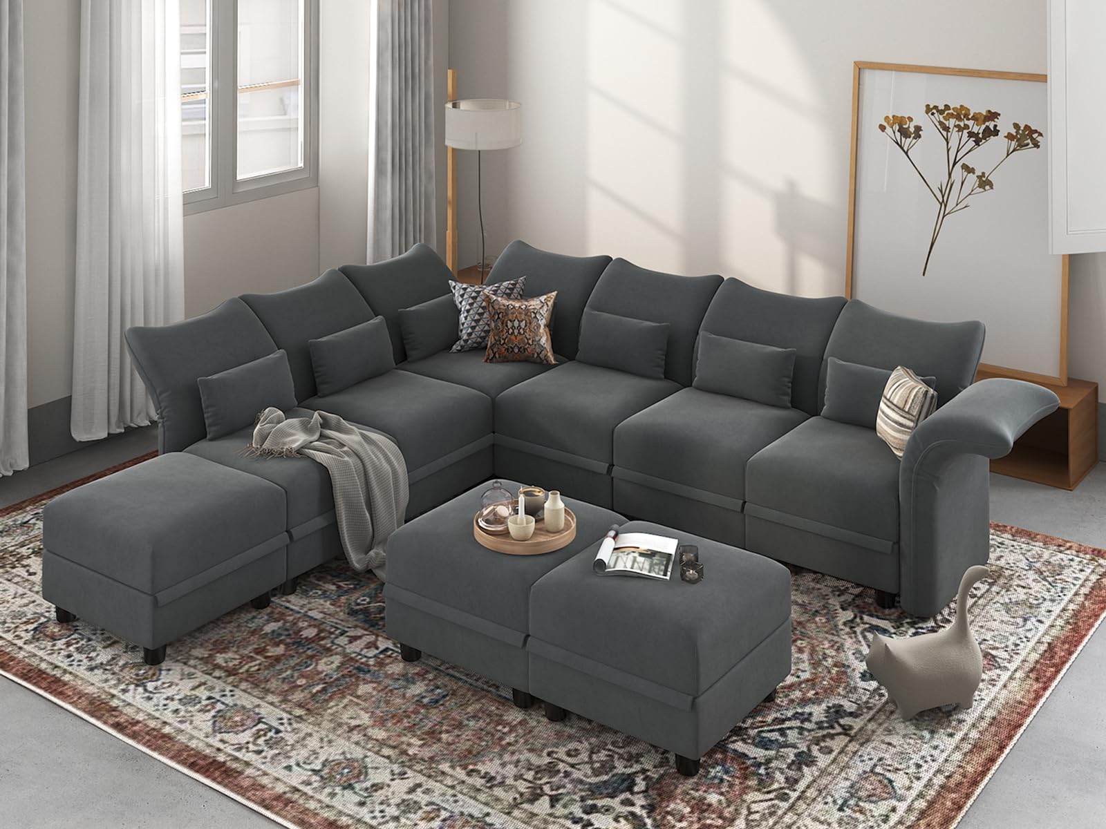 Amazon.com: LLappuil Velvet Modular Sectional Sofa L Shaped Corner